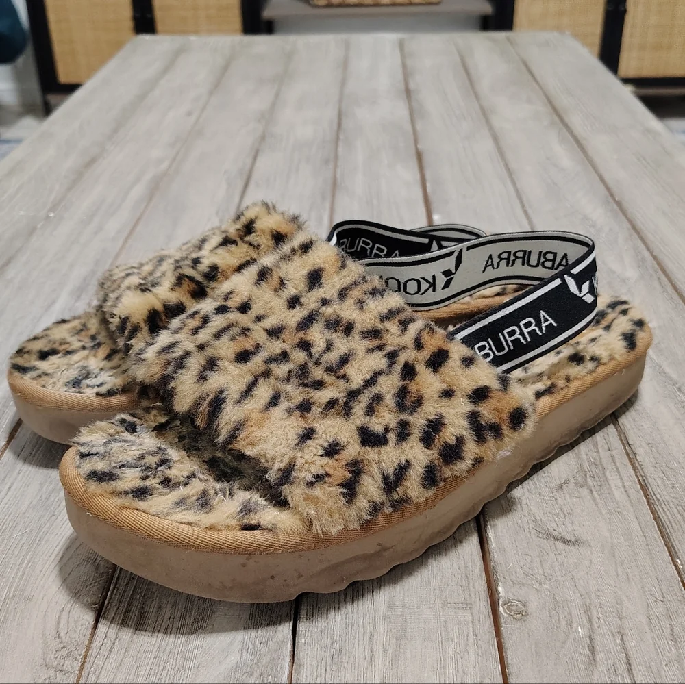 UGG Kookaburra Leopard Print Fuzzy Slide Sandals Size Women's 11 - Picture 8 of 17